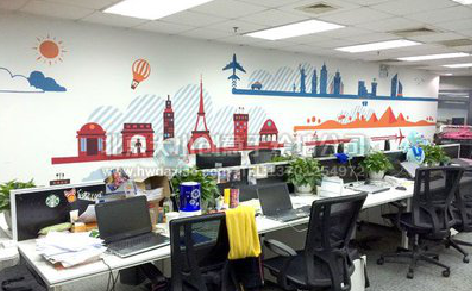 长宁县教你设计办公室墙绘的方法。